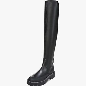New! Women’s Sam Edelman Lerue Black Calabria Leather Over Knee Boots, Size 9 M
